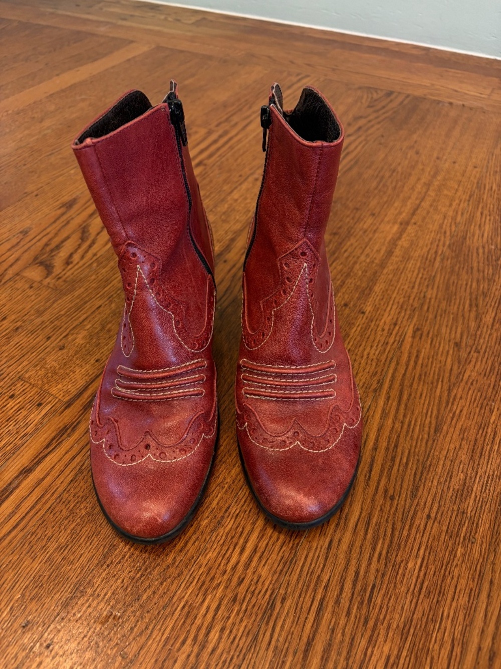 Jose Saenz Burgundy Leather Boots - EU Size 38